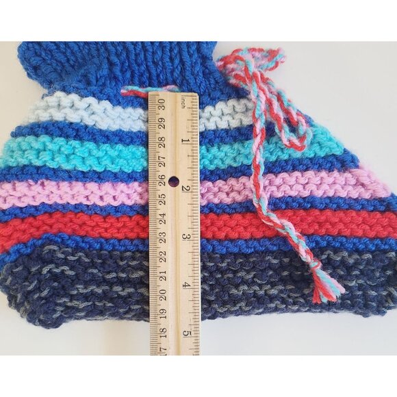 Knitted Multicolor Women's Booties Hand Made Multi Color Reading Socks - Picture 9 of 10